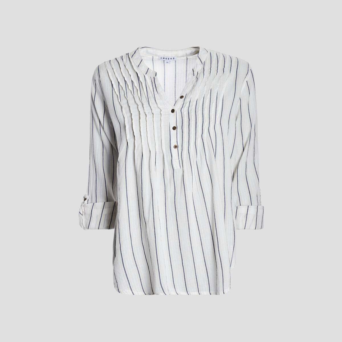 Blouse manches 3/4 beige femme