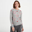 Pull No&euml;l avec sequins et col rond gris clair femme