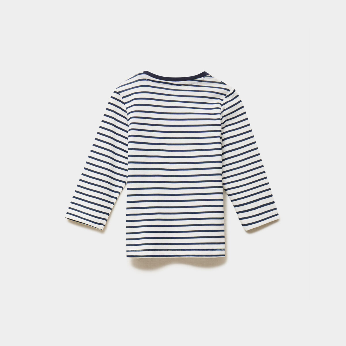 T-shirt manches longues col rond coton ecru b&eacute;b&eacute; gar&ccedil;on