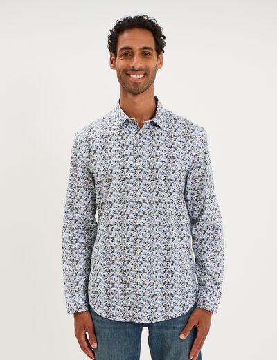 Chemise ajust&eacute;e manches longues multicolore homme