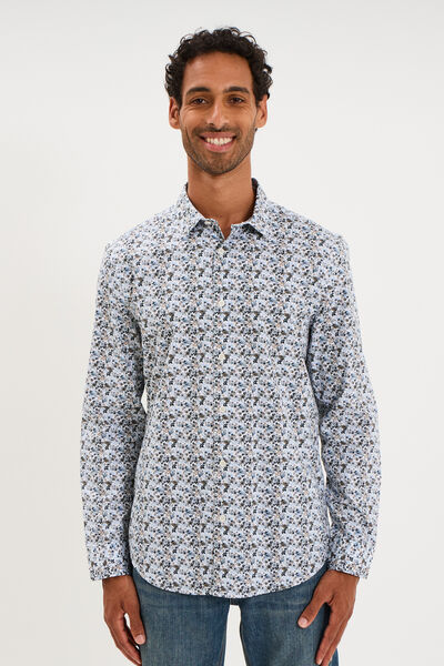 Chemise ajust&eacute;e manches longues multicolore homme