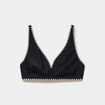 Haut de maillot de bain triangle brod&eacute; noir femme grande taille