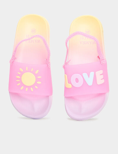 Mules de plage avec brides multicolore fille