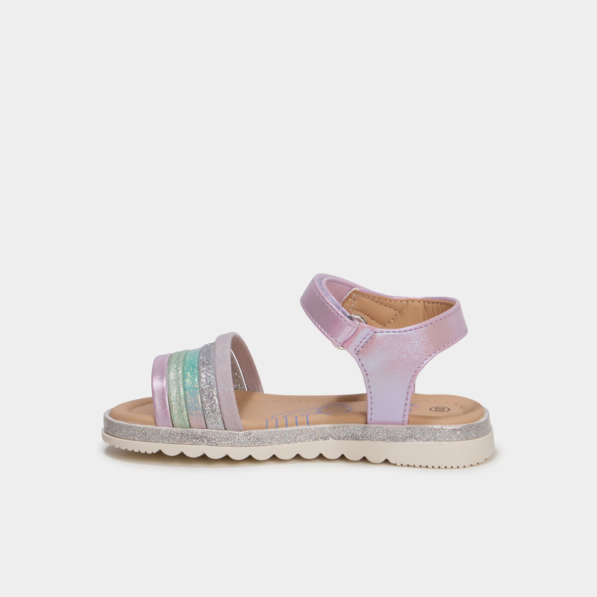 Sandales &agrave; paillettes multicolore fille