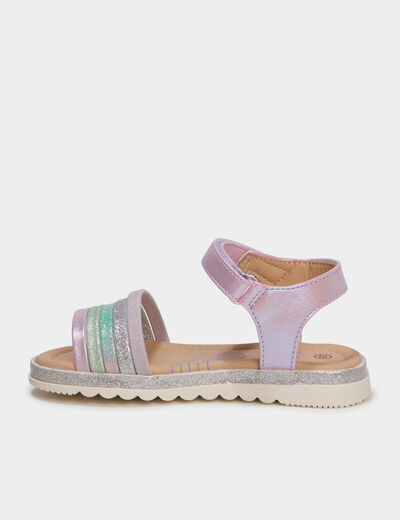 Sandales &agrave; paillettes multicolore fille