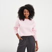 Sweat col rond manches longues rose femme