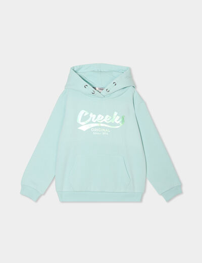 Sweat à capuche hoodie à logo Creeks vert pastel fille