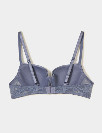 Lot 2 soutiens-gorge corbeille paddé bleu gris femme