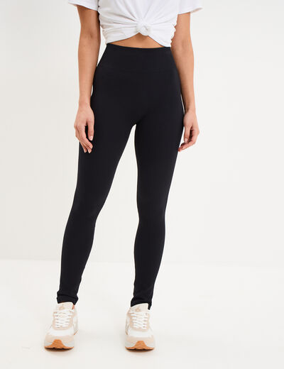 Legging de sport c&ocirc;tel&eacute; stretch noir femme