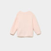 Pull duveteux avec &eacute;paule boutonn&eacute;e rose clair b&eacute;b&eacute; fille