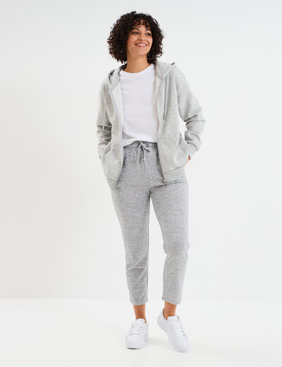 Pantalon jogging 7/8ème gris clair femme