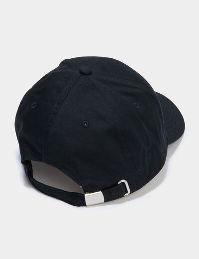 Casquette brod&eacute;e coton noir homme
