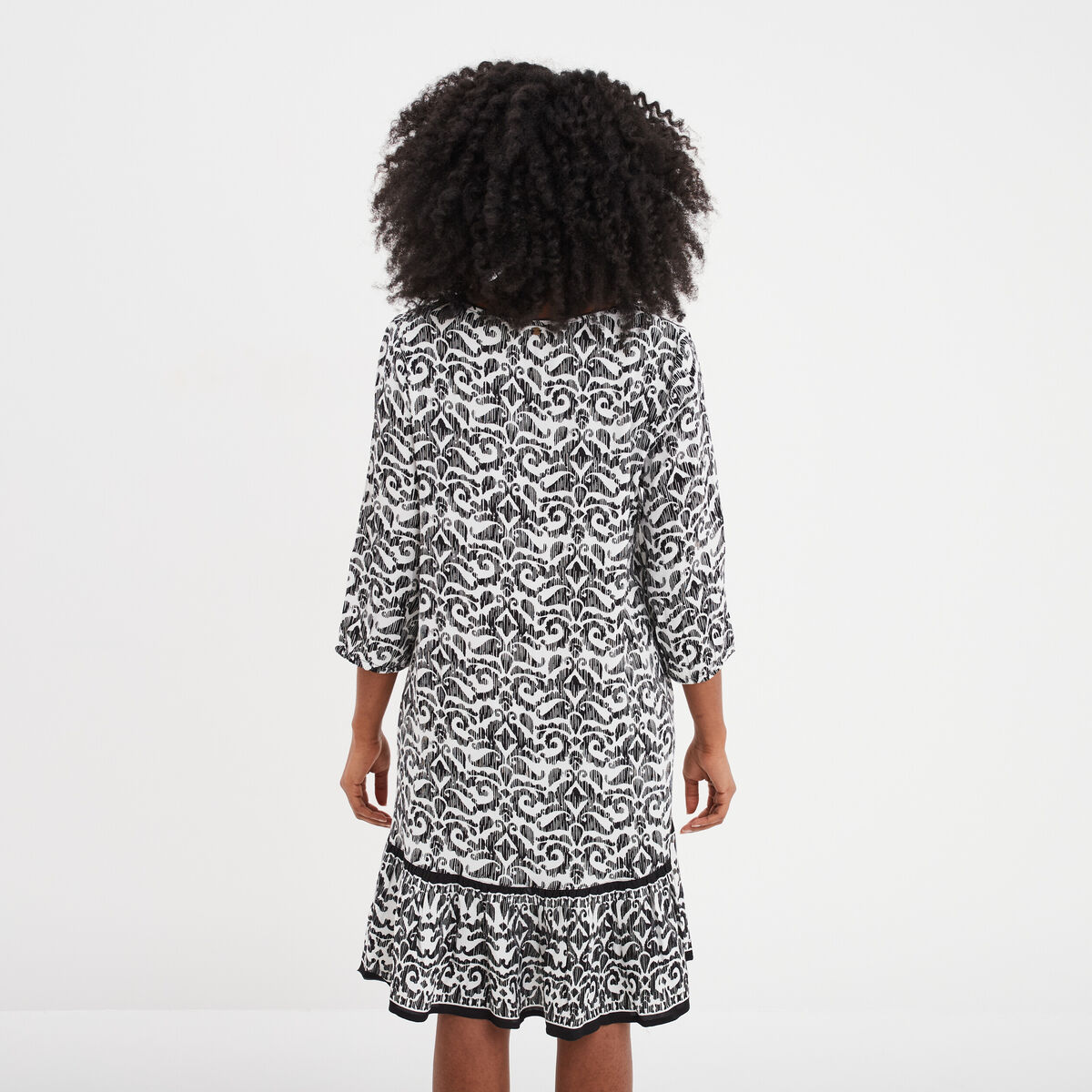 Robe courte trapèze Liberto ecru femme