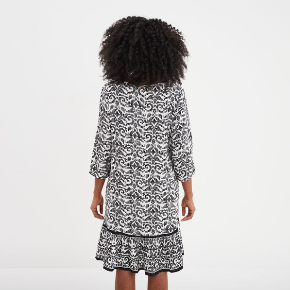 Robe courte trapèze Liberto ecru femme