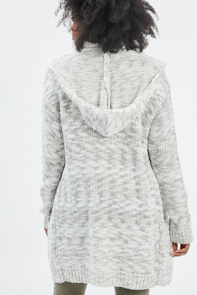 Gilet à capuche Creeks ecru femme