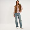 Veste sans manches effet polaire vert kaki femme