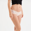 Shorty en coton avec dentelle rose poudr&eacute;e femme