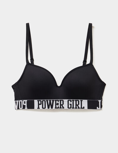 Soutien-gorge triangle microfibre noir femme