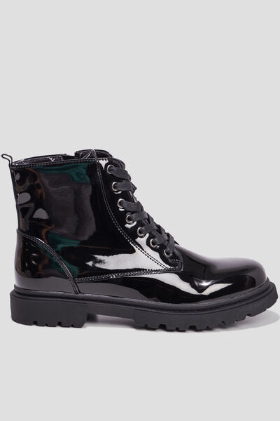 Bottines vernies zipp&eacute;es Liberto noir fille
