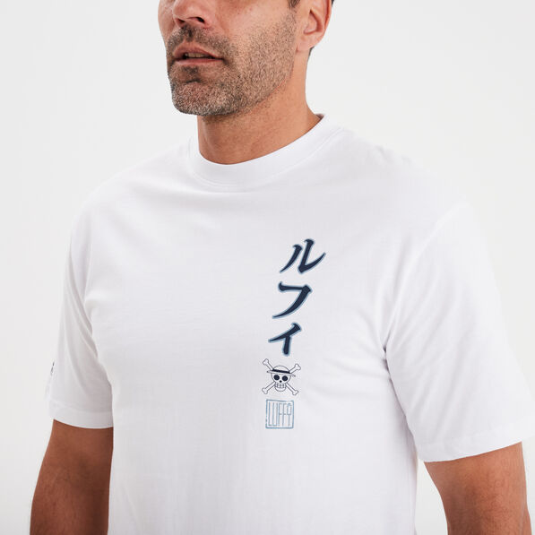 T-shirt manches courtes One Piece Luffy blanc homme