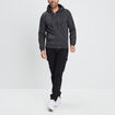 Sweat zippé molleton à capuche gris foncé homme