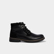 Bottines montantes zipp&eacute;es crant&eacute;es noir homme