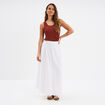 Jupe évasée midi coton blanc femme