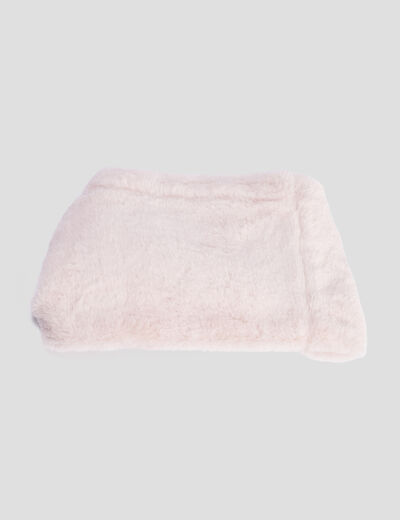 Tour de cou fausse fourrure rose clair fille