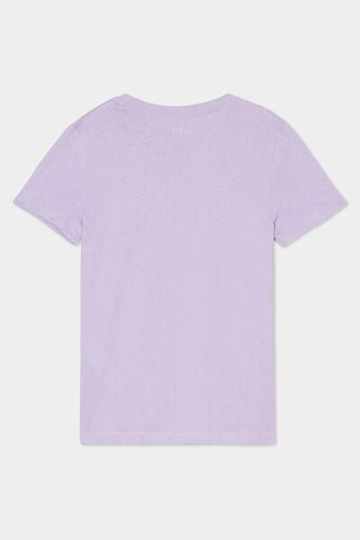 T-shirt en coton manches courtes mauve gar&ccedil;on