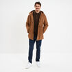 Parka mi-longue &agrave; capuche marron homme