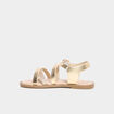 Sandales avec brides d'attache cheville jaune or fille
