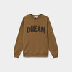 Sweat col rond manches longues beige femme
