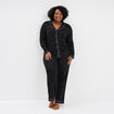 Ensemble pyjama chemise et pantalon noir femme grande taille