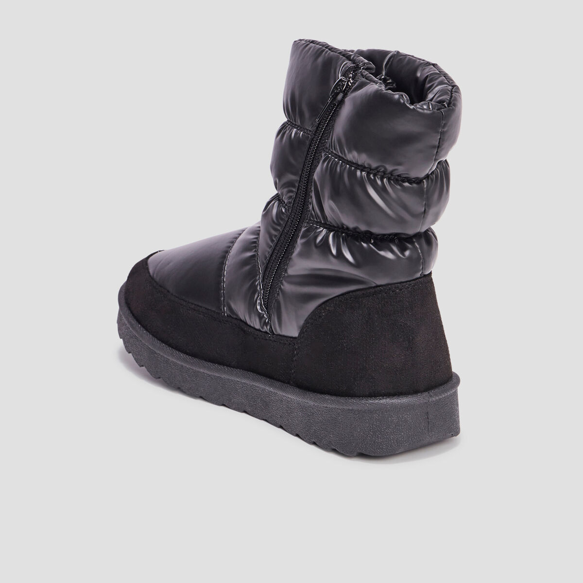 Bottines matelass&eacute;es doubl&eacute;es noir femme