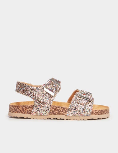 Sandales plates à paillettes primaire multicolore fille