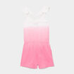 Combishort bretelles volantées coton rose fille