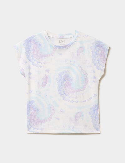 T-shirt manches courtes coton bleu pastel fille