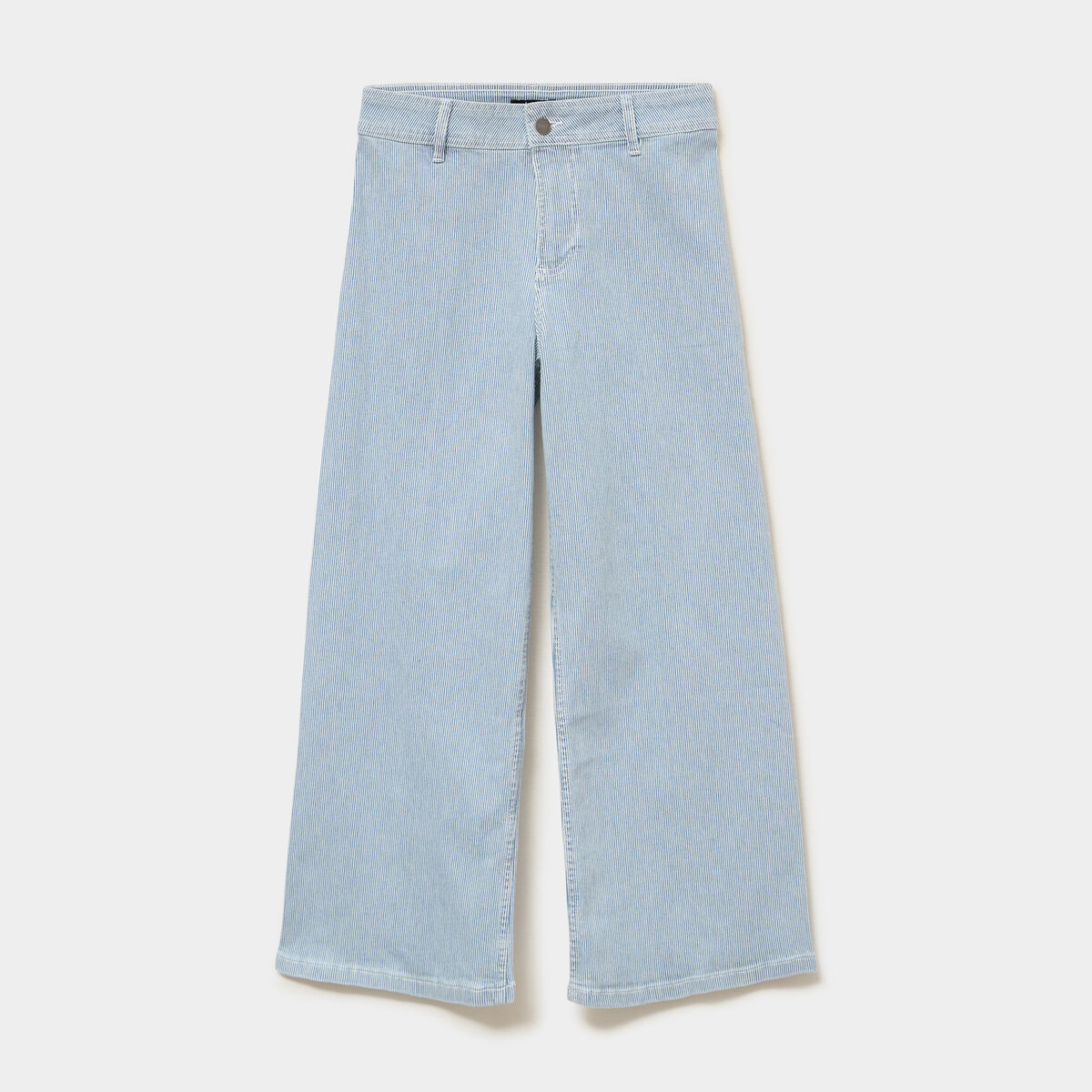 Pantalon flare cropped taille haute blanc femme