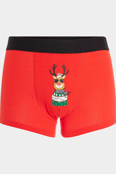 Boxer de Noël rouge homme