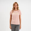 T-shirt col rond manches courtes Creeks rose poudrée femme
