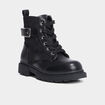 Bottines à lacets et boucles noir fille