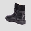 Bottines fourrées avec boucles en cuir noir fille