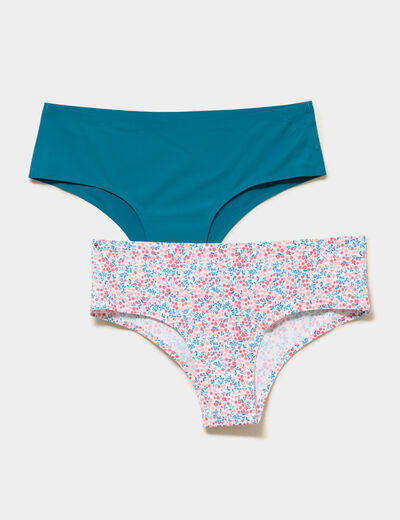 Lot 2 shortys microfibre sans couture ecru femme