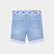 Bermuda en jean ajusté ceinture foulard denim double stone fille