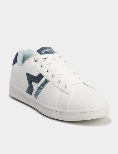 Tennis à lacets détails pailletés Creeks bleu marine femme