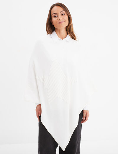 Poncho coupe ample ivoire femme