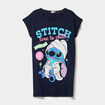 Chemise de nuit coton Stitch bleu marine femme grande taille