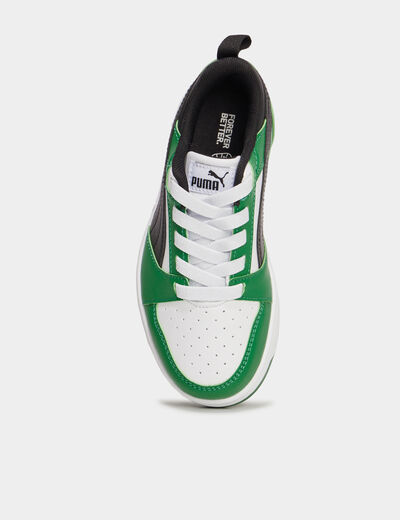 Tennis basses à lacets Puma Rebound vert garçon