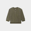 Sweat manches longues 1 poche coton vert kaki bébé garçon