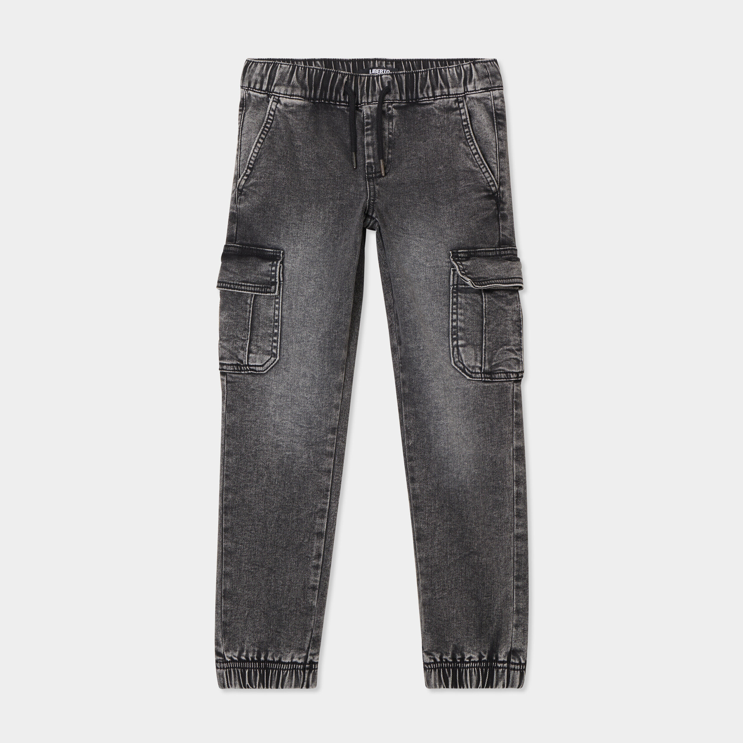 Jeans battle bas resserré denim noir garçon LIBERTO